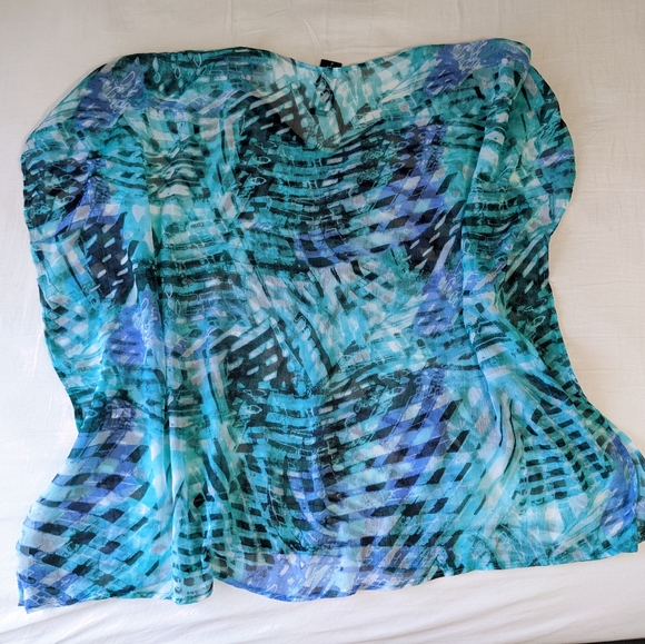 Embellished Blue Swim Suit Cover Up Knee Length New - Picture 6 of 8
